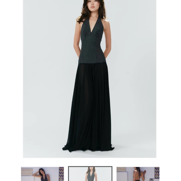 Rosalia Maxi Dress - Polka Dot Black Set Studio XS - Picture 2 of 8